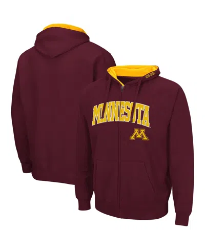 Colosseum Men's Minnesota Golden Gophers Arch Logo 3.0 Full-zip Hoodie In Maroon