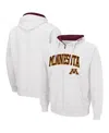 Colosseum Men's Minnesota Golden Gophers Arch Logo 3.0 Full-zip Hoodie In White