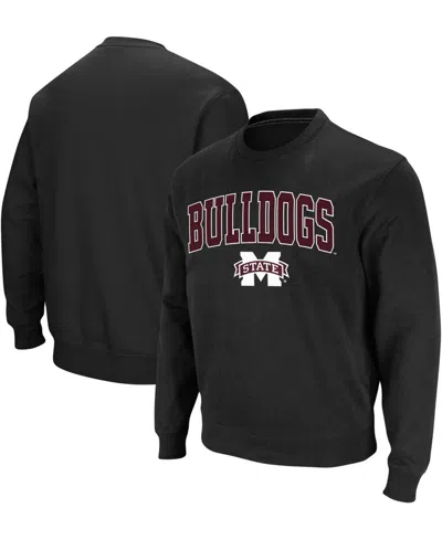 Colosseum Men's Mississippi State Bulldogs Arch And Logo Crew Neck Sweatshirt In Black