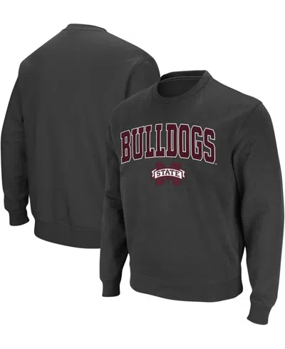 Colosseum Men's Mississippi State Bulldogs Arch And Logo Crew Neck Sweatshirt In Gray