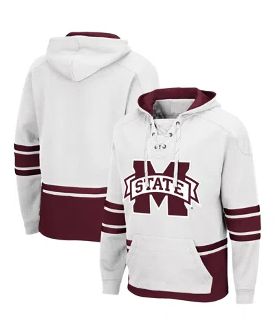 Colosseum Men's Mississippi State Bulldogs Lace Up 3.0 Pullover Hoodie In White
