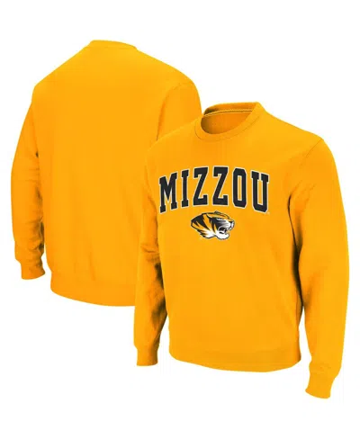 Colosseum Men's Missouri Tigers Arch & Logo Crew Neck Sweatshirt In Gold