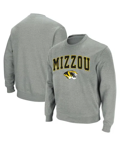 Colosseum Men's Missouri Tigers Arch & Logo Crew Neck Sweatshirt In Heather Gray