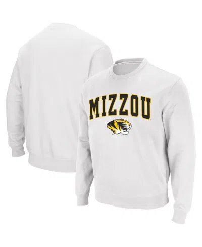Colosseum Men's Missouri Tigers Arch & Logo Crew Neck Sweatshirt In White