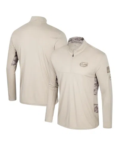 Colosseum Men's Natural Florida Gators Oht Military Appreciation Quarter-zip Jacket