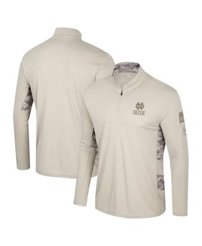 Colosseum Men's Natural Notre Dame Fighting Irish Oht Military Appreciation Quarter-zip Jacket