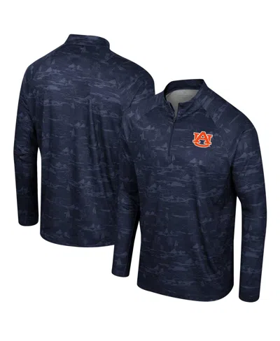 Colosseum Men's Navy Auburn Tigers Carson Raglan Quarter-zip Jacket