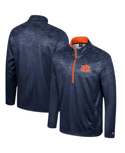Colosseum Men's Navy Auburn Tigers The Machine Half-zip Jacket In Blue