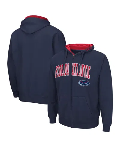 Colosseum Men's Navy Florida Atlantic Owls Arch Logo 3.0 Full-zip Hoodie