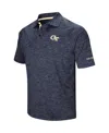 Colosseum Men's Heather Navy Georgia Tech Yellow Jackets Down Swing Polo Shirt In Blue