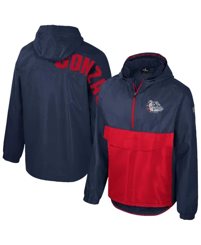 Colosseum Men's Navy Gonzaga Bulldogs Reloaded Anorak Half-zip Jacket