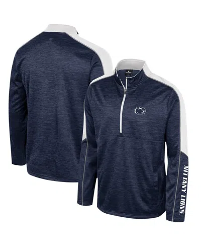 Colosseum Men's Navy Houston Cougars Marled Half-zip Jacket