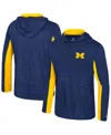 Colosseum Men's Navy Michigan Wolverines Always Sunny Quarter-zip Hoodie In Blue