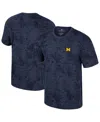 Colosseum Men's Navy Michigan Wolverines Floral Printed T-shirt In Blue