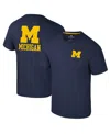 Colosseum Men's Navy Michigan Wolverines Logo Lockup 2-hit Active Blend T-shirt In Navy