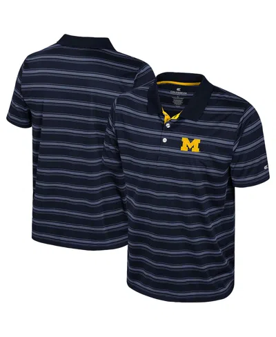 Colosseum Men's Navy Michigan Wolverines Milk Steak Polo Shirt In Blue