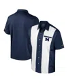 Colosseum Men's Navy Michigan Wolverines Strike Bowling Button-up Shirt In Blue