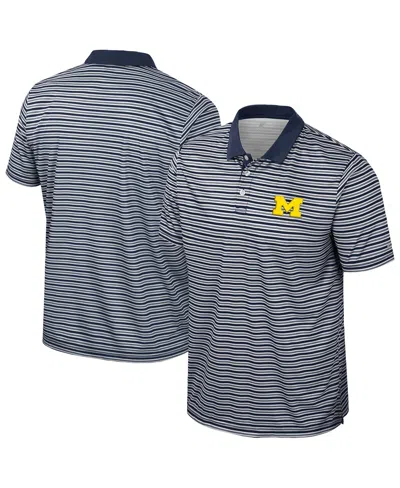 Colosseum Men's Navy Michigan Wolverines Striped Polo Shirt