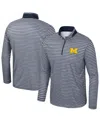 Colosseum Men's Navy Michigan Wolverines Striped Quarter-zip Sweatshirt