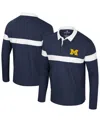 Colosseum Men's Navy Michigan Wolverines Too Cool For School Long Sleeve Polo Shirt In Navy
