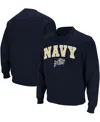 Colosseum Men's Navy Midshipmen Arch And Logo Crew Neck Sweatshirt In Navy