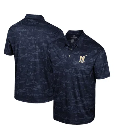 Colosseum Men's Navy Midshipmen Daly Print Polo Shirt In Blue