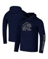 Colosseum Men's Navy Notre Dame Fighting Irish Color Pop Active Blend 2-hit Long Sleeve Hooded T-shirt In Navy