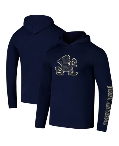 Colosseum Men's Navy Notre Dame Fighting Irish Color Pop Active Blend 2-hit Long Sleeve Hooded T-shirt