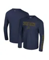 Colosseum Men's Navy Notre Dame Fighting Irish Color Pop Active Blend 2-hit Long Sleeve T-shirt In Navy