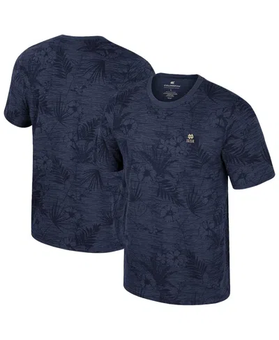 Colosseum Men's Navy Notre Dame Fighting Irish Floral Printed T-shirt In Blue