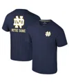Colosseum Men's Navy Notre Dame Fighting Irish Logo Lockup 2-hit Active Blend T-shirt In Navy