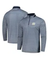 Colosseum Men's Navy Notre Dame Fighting Irish Striped Quarter-zip Sweatshirt In Navy