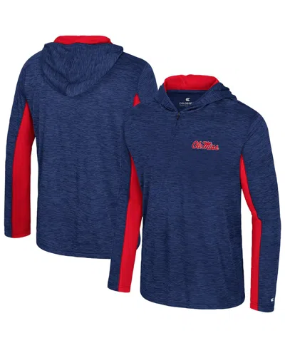 Colosseum Men's Navy Ole Miss Rebels Always Sunny Quarter-zip Hoodie In Blue