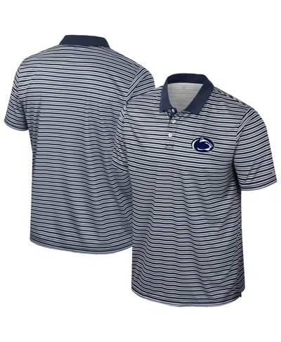 Colosseum Men's Navy Penn State Nittany Lions Striped Polo Shirt