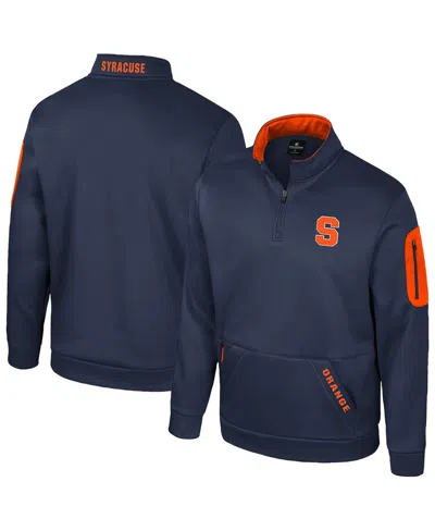 Colosseum Men's Navy Syracuse Orange Mainframe Quarter-zip Fleece Jacket In Blue