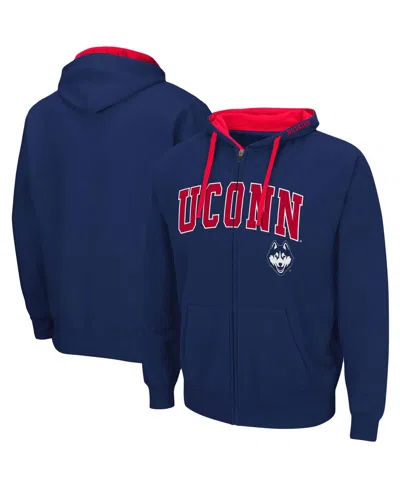 Colosseum Men's Navy Uconn Huskies Big Tall Full-zip Hoodie In Blue