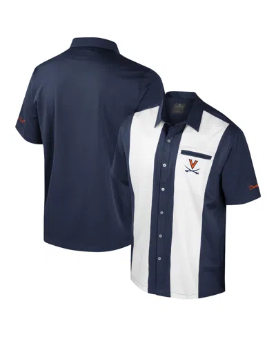 Colosseum Men's Navy Virginia Cavaliers Strike Bowling Button-up Shirt In Blue