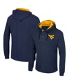 Colosseum Men's Navy West Virginia Mountaineers Affirmative Thermal Hoodie Long Sleeve T-shirt In Navy