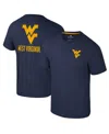 Colosseum Men's Navy West Virginia Mountaineers Logo Lockup 2-hit Active Blend T-shirt In Navy