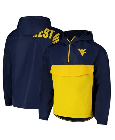Colosseum Men's Navy West Virginia Mountaineers Reloaded Anorak Half-zip Jacket In Blue