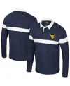 Colosseum Men's Navy West Virginia Mountaineers Too Cool For School Long Sleeve Polo Shirt In Blue