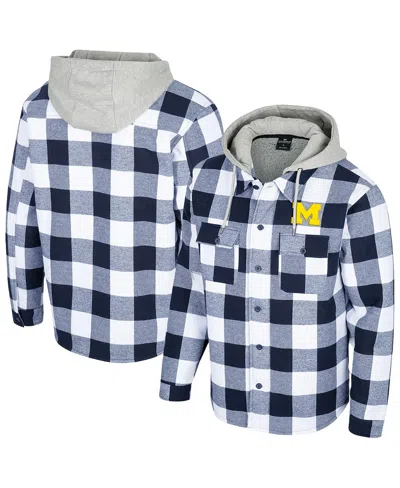 Colosseum Men's Navy/white Alabama Crimson Tide Buffalo Plaid Full-zip Jacket In Navy,white