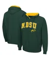 Colosseum Men's Ndsu Bison Arch And Logo 3.0 Full-zip Hoodie In Green