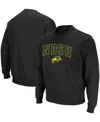 Colosseum Men's Ndsu Bison Arch & Logo Crew Neck Sweatshirt In Black