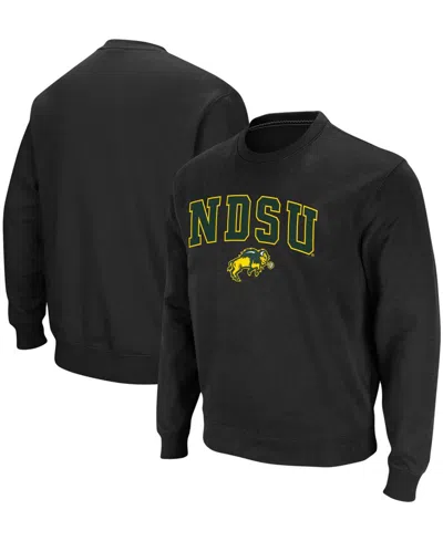 Colosseum Men's Ndsu Bison Arch & Logo Crew Neck Sweatshirt In Black