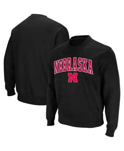 Colosseum Men's Nebraska Huskers Arch & Logo Pullover Sweatshirt In Black
