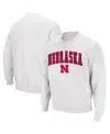 Colosseum Men's Nebraska Huskers Arch & Logo Pullover Sweatshirt In White