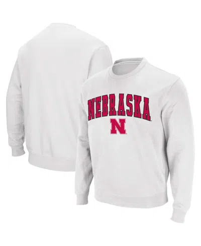 Colosseum Men's Nebraska Huskers Arch & Logo Pullover Sweatshirt In White