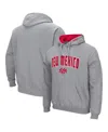 Colosseum Heathered Gray New Mexico Lobos Arch And Logo Pullover Hoodie In Heathered Gray
