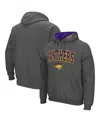 Colosseum Men's Northern Iowa Panthers Arch And Logo Pullover Hoodie In Charcoal
